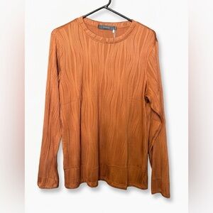 Zesica Textured Wave Rib Long Sleeve Top